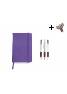 Set Notebook A5 + Pens Purple