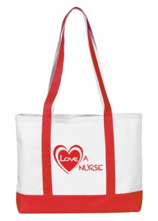 Large Canvas Tote Bag Love a Nurse