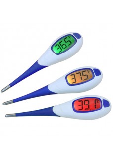 Flexible Digital Thermometer with Backlit Blue