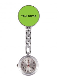 Fob Watch with Name Green Block