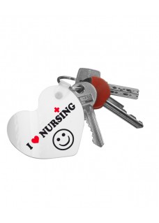 Key Chain Heart Love Nursing with Name Print