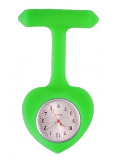 Silicone Heart Nurse Fob Watch Lime Green