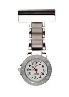 Nurses Fob Watch Silver Grey