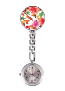 Fob Watch Asian Flowers