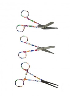 Scissors Set Stitched Flowers