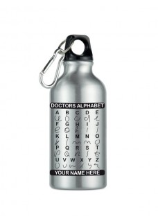 Sport Drink Bottle Doctors Alphabet Silver