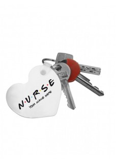 Key Chain Heart Nurse For You with Name Print