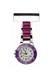 Nurses Fob Watch Silver Purple