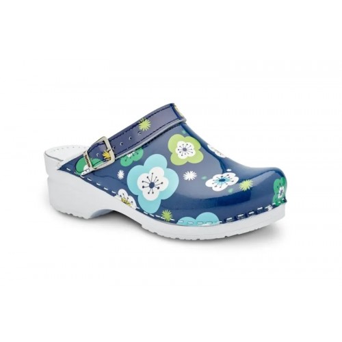 Toffeln Flexi Clog Blue Flower