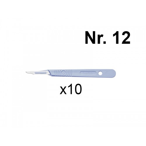 Disposable Scalpel with Plastic Handle Ster. (10 pcs) Nr. 12