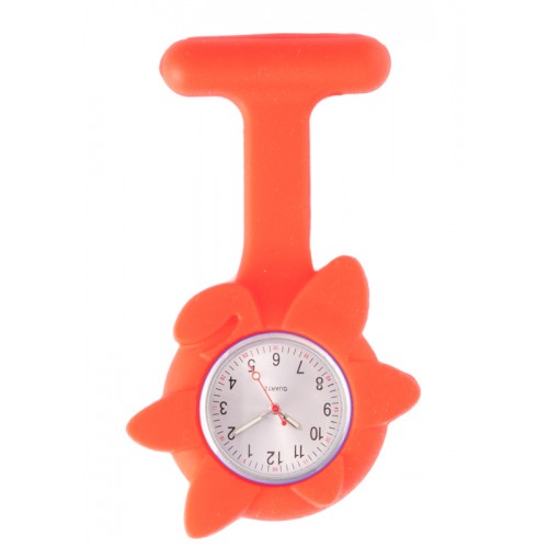 Silicone Spring Flower Fob Watch Red