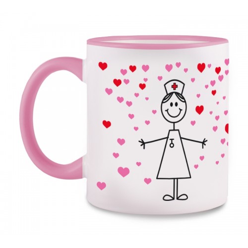 Mug Stick Heart Pink