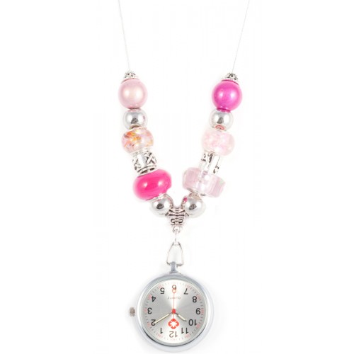 Necklace Watch Beads Pearl Pink