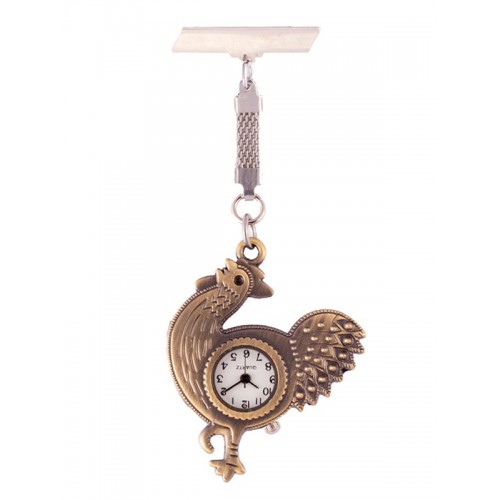 Fob Watch Rooster Bronze