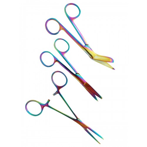 Left Handed - Scissors Set Metal Rainbow