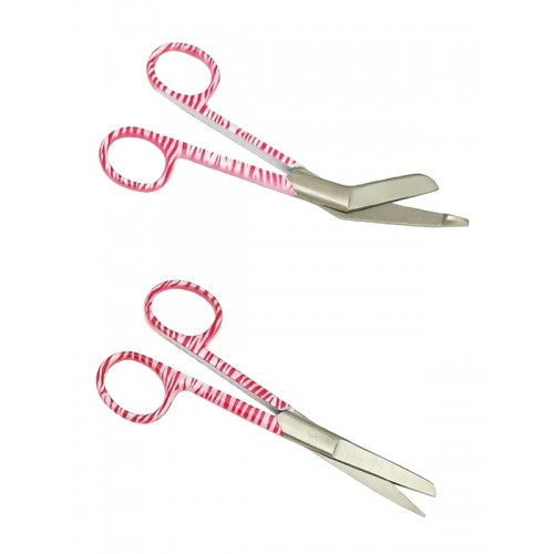 2 Scissors Set Zebra Pink